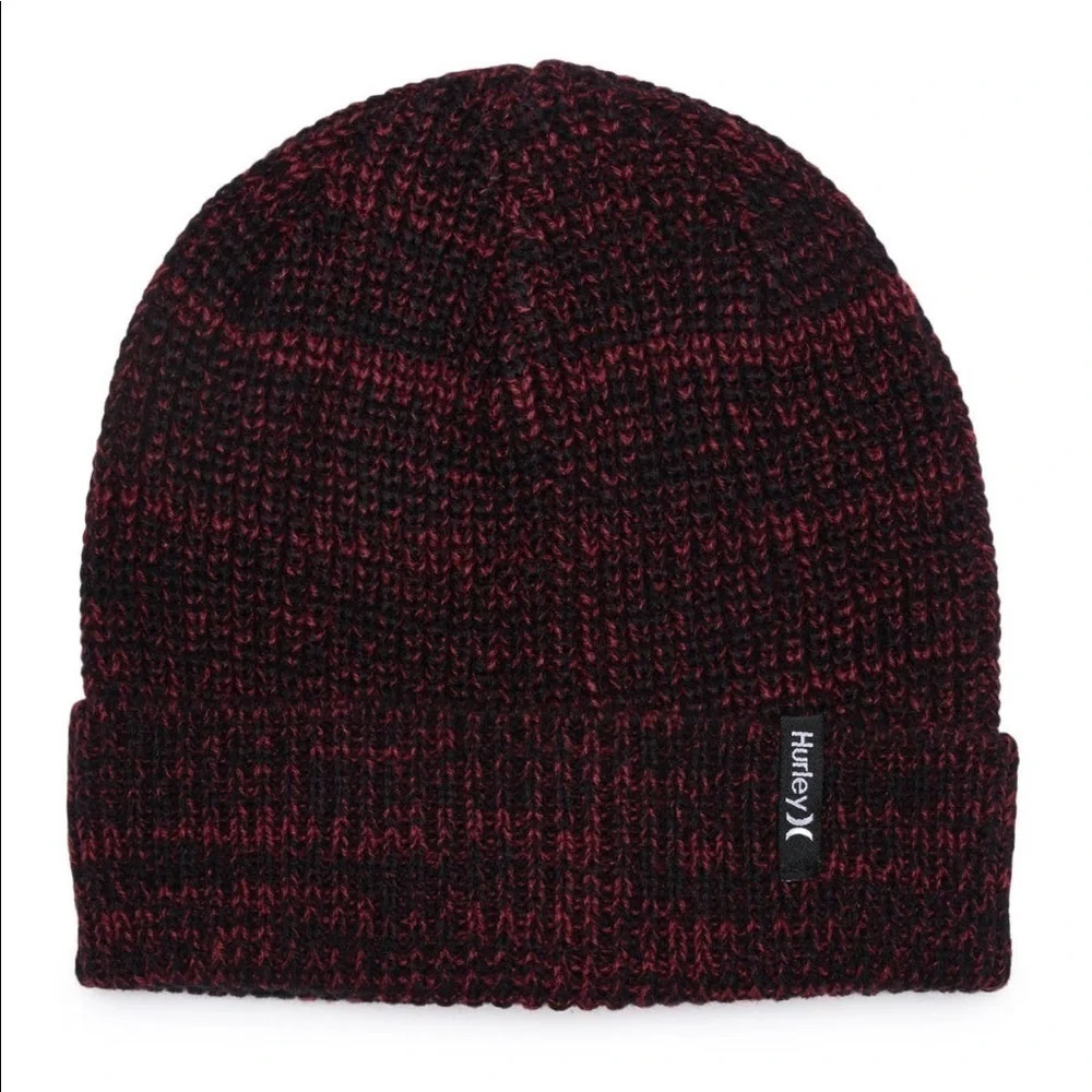 🎉HOST PICK🎉HURLEY Max Cuff 2.0 Beanie in Black and Red, OS, NWT